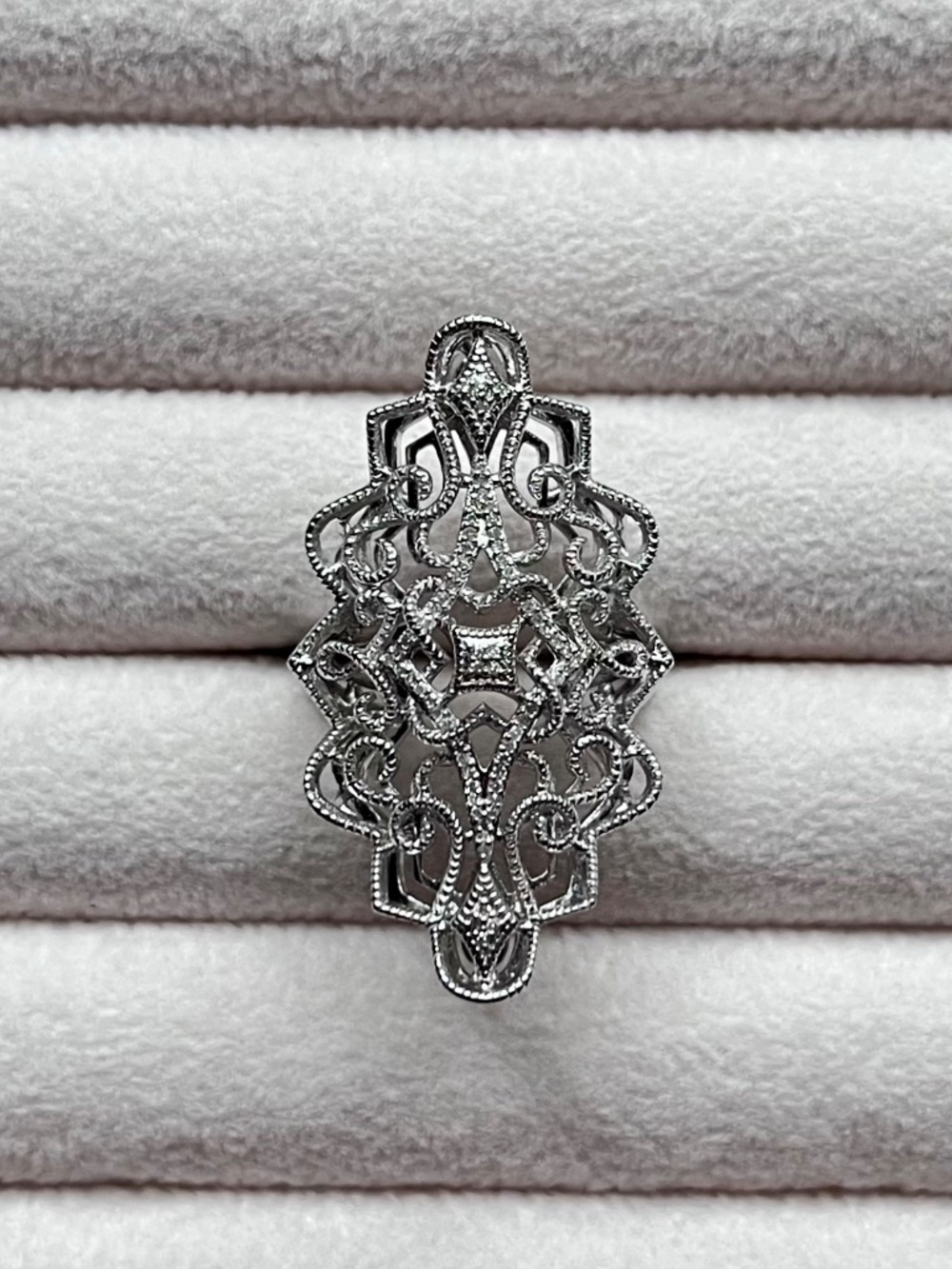 R097 | Natural Diamond Ornate Statement Ring